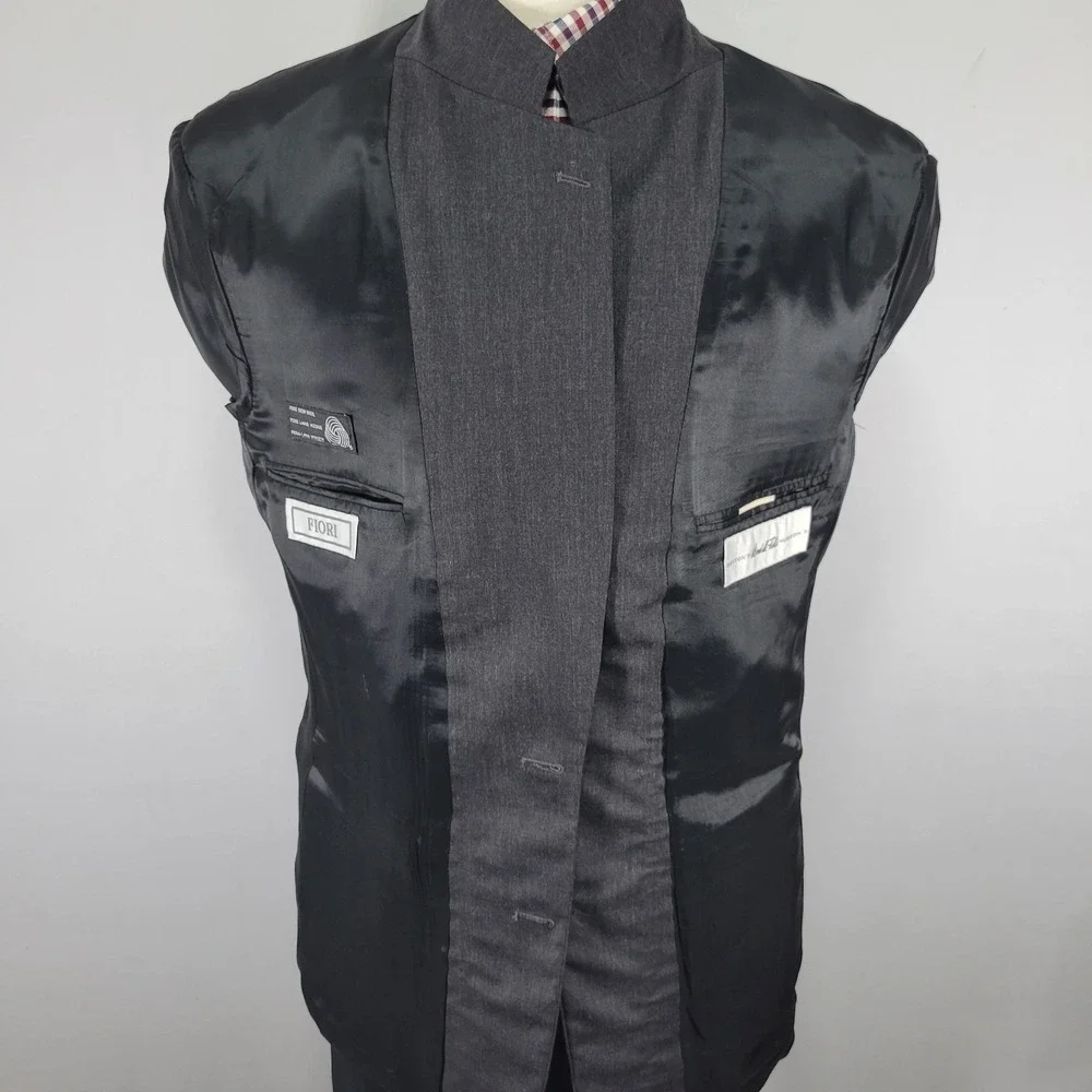 VTG Marshall Fields Men's Sport Coat Blazer Two Button Charcoal Wool Size 43L‎
